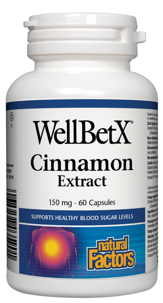 Natural Factors WellbetX Cinnamon Extract 60Caps 