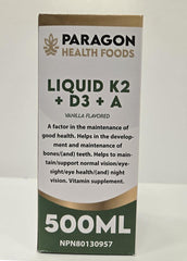 Paragon Health Foods Liquid K2 D3 A 500ml
