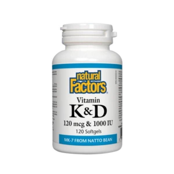 Natural Factors Vitamin D3 + K2 120 Sg