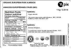 YUPIK Org Euro Raw Almonds 1kg