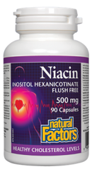 Natural Factors "No Flush" Niacin 500Mg 90Cap