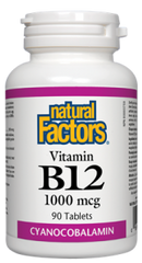 NATURAL FACTORS VITAMIN B12 1000MCG 90 TABLETS