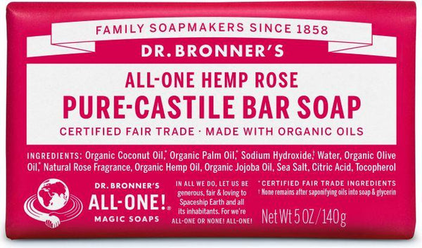 Dr. Bronner Pure-Castille Bar Soap Rose