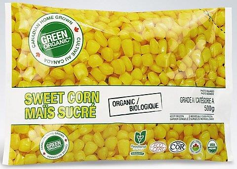 Green Organic Frozen Sweet Corn 500G