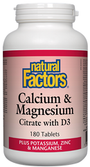 Natural Factors Cal-Mag-D3 180Tab