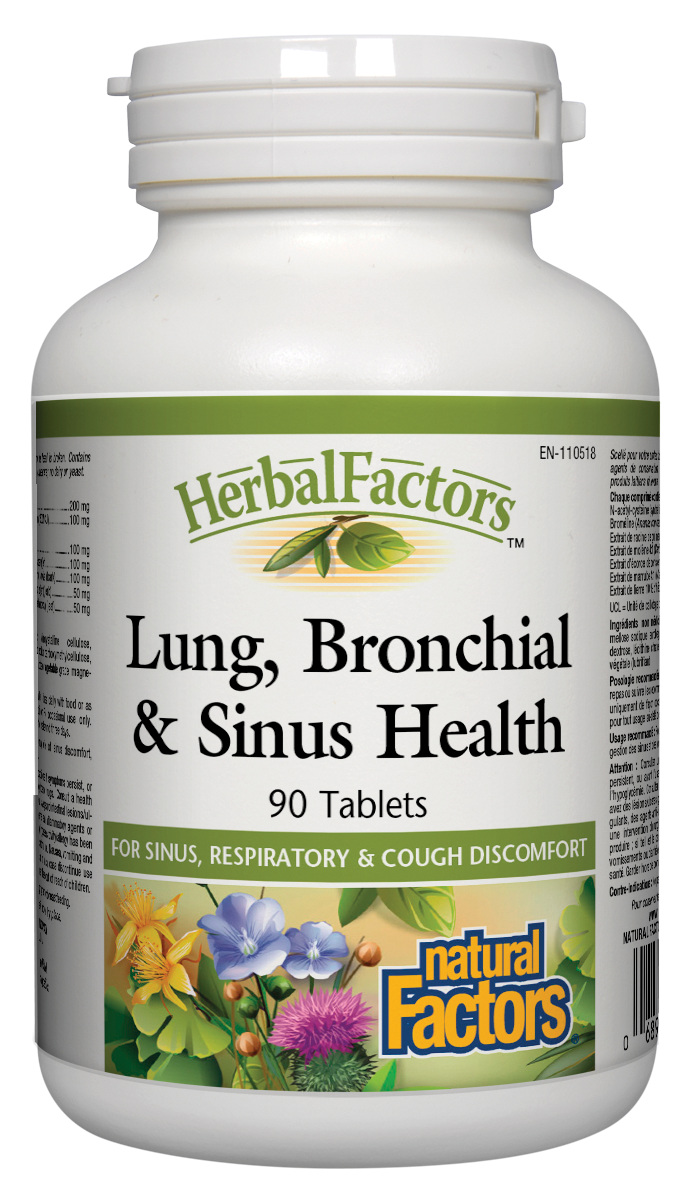 Natural Factors Lung, Bronchial & Sinus Health 90Tab