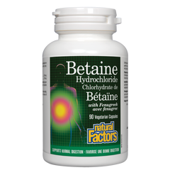 Natural Factors Betaine Hydrochloride 90Cap