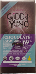 Giddy Yoyo Sweet Vanilla 69% Dark Chocolate Bar Certified Organic 62g