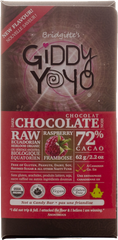 Giddy Yoyo Raspberry 72% Dark Chocolate Bar Certified Organic 62g
