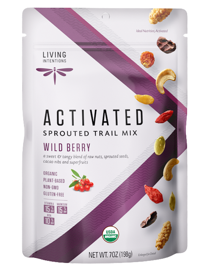 Living Intentions Activated Superfood Sprouted Trail Mix Wild Berry 198G