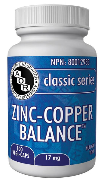 A.O.R Zinc-Copper Balance 17mg 100Vcaps