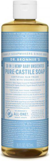 Dr. Bronner Pure-Castile Liquid Soap Baby Unscented 473ml